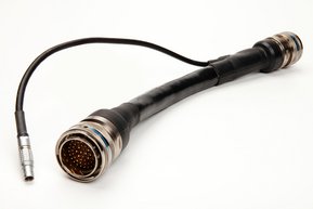 Cable with circular connector and grounding cable with heat shrink tube Cable with circular connector and grounding cable with heat shrink tube